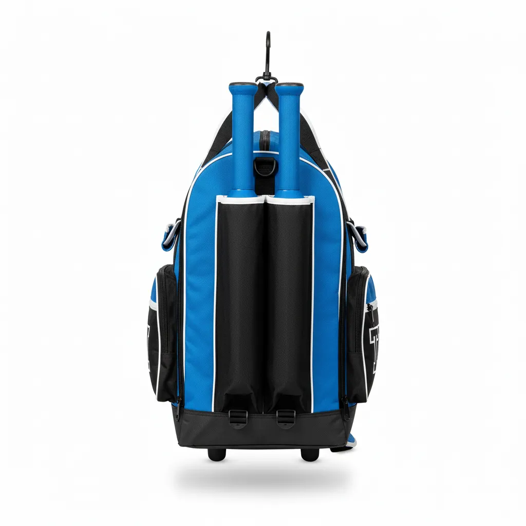 Custom Softball Wheeled Bag - Custom Design - Batbag Columbiablackwhite - Side View - Kinexa Sportswear