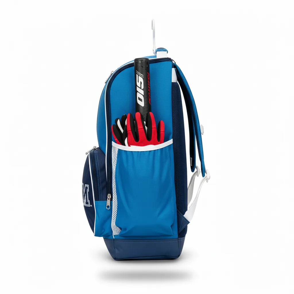 Custom Softball Wheeled Bag - Custom Design - Batbag Columbianavywhite - Side View - Kinexa Sportswear