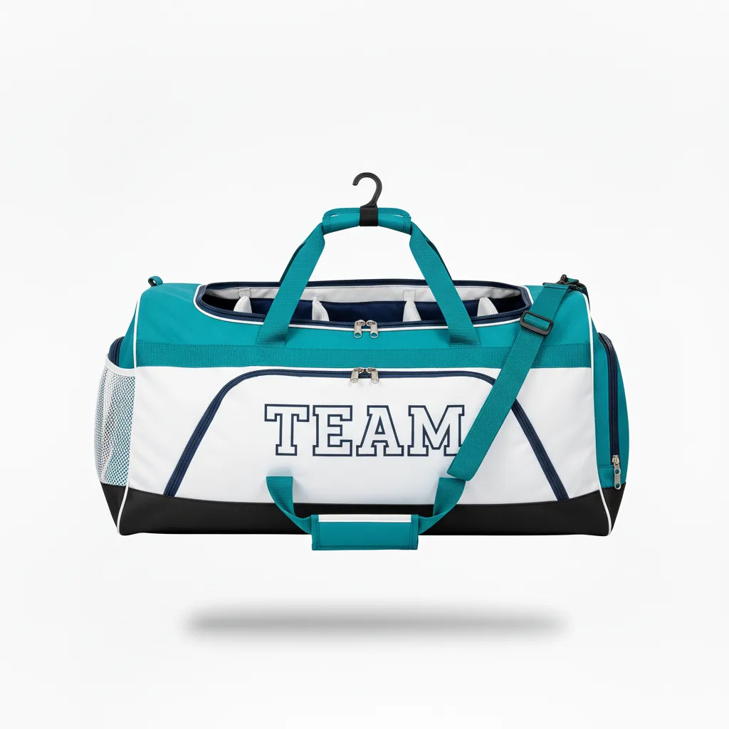 Custom Softball Wheeled Bag - Custom Design - Batbag Columbiawhitenavy - Front View - Kinexa Sportswear