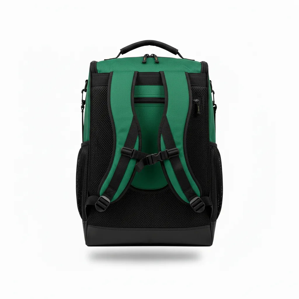 Custom Softball Wheeled Bag - Custom Design - Batbag Forestblackgold - Back View - Kinexa Sportswear