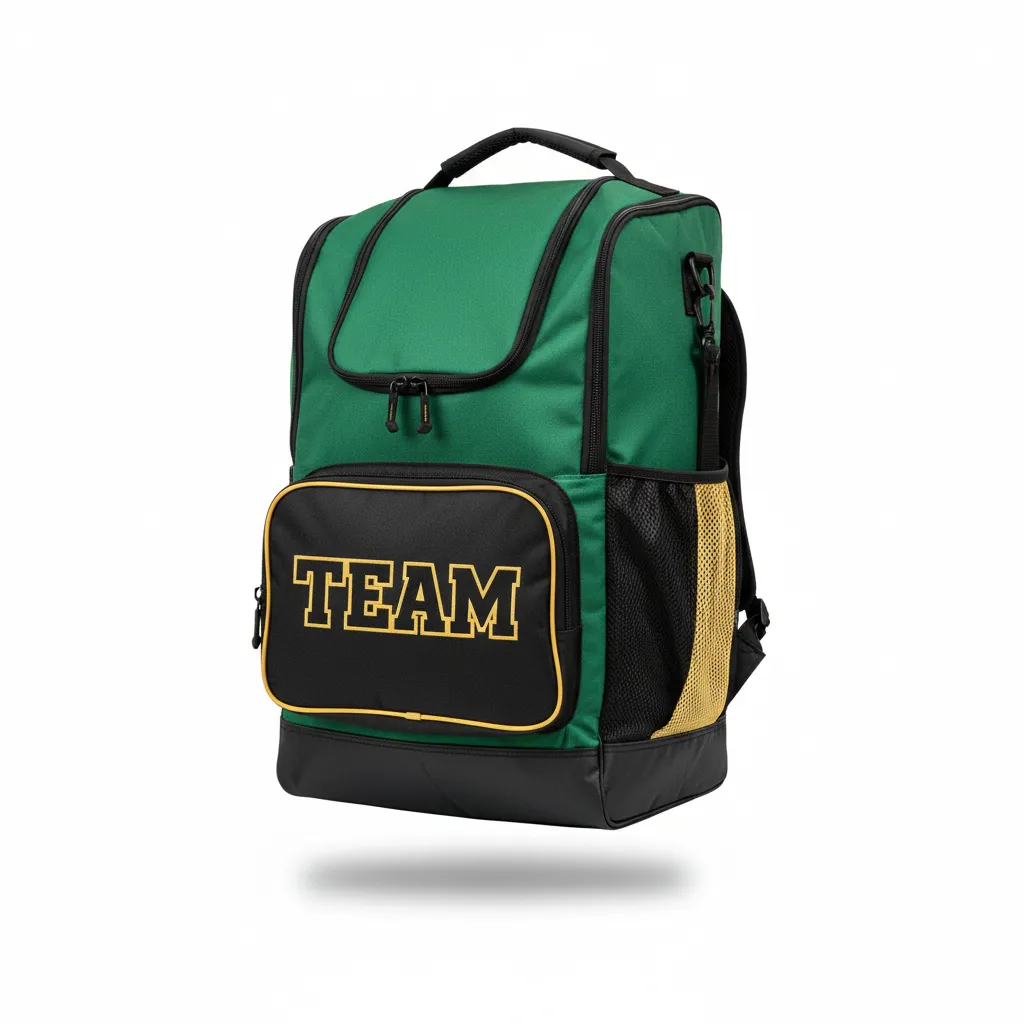 Custom Softball Wheeled Bag - Custom Design - Batbag Forestblackgold - Front View - Kinexa Sportswear