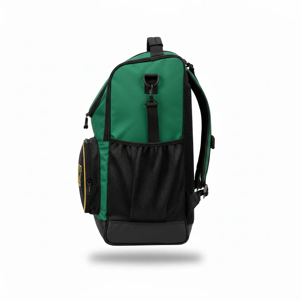 Custom Softball Wheeled Bag - Custom Design - Batbag Forestblackgold - Side View - Kinexa Sportswear