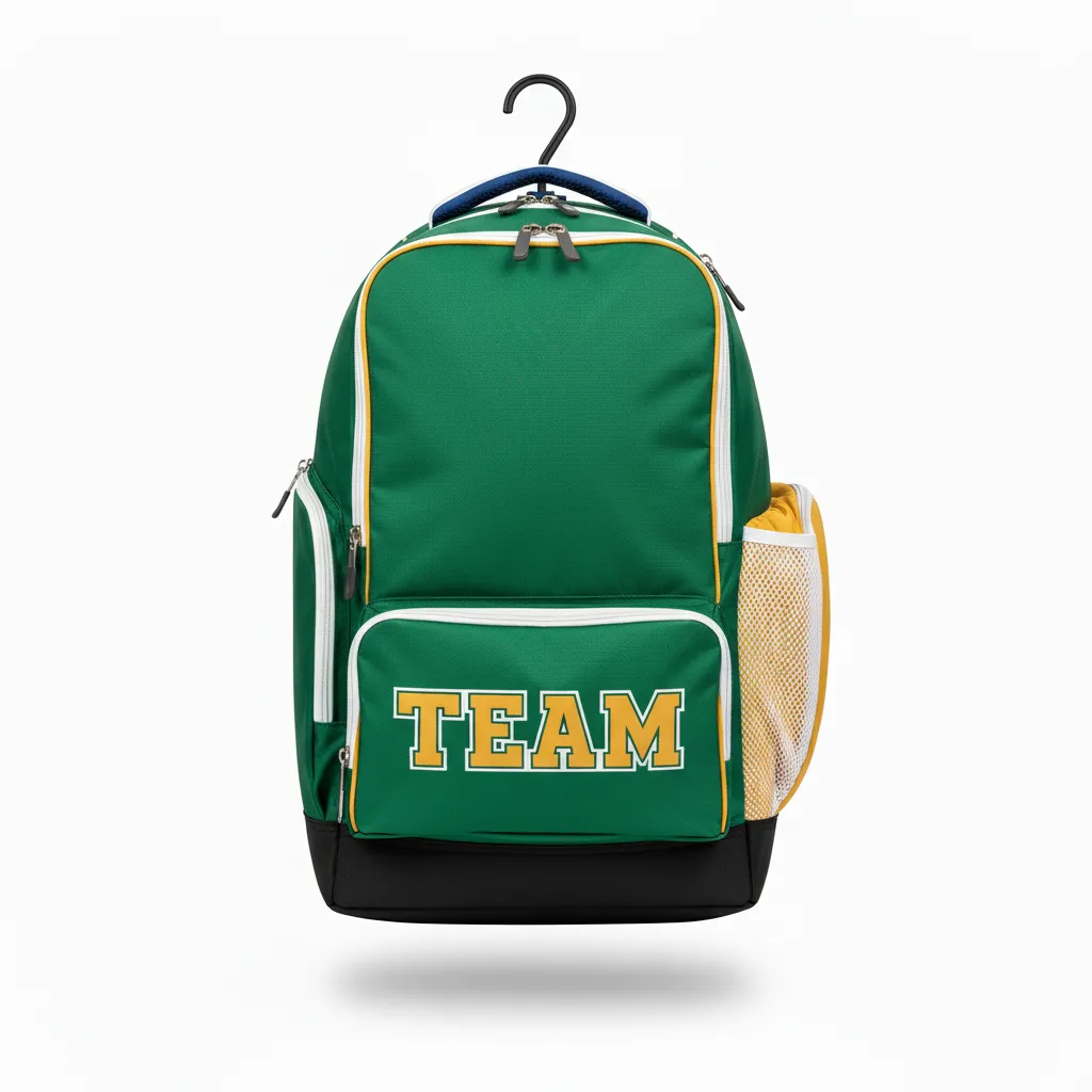Custom Softball Wheeled Bag - Custom Design - Batbag Forestgoldwhite - Front View - Kinexa Sportswear
