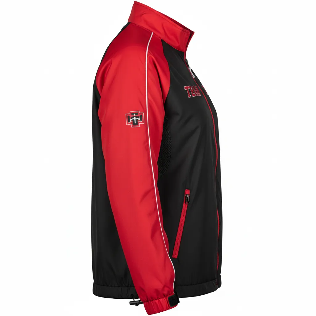 Custom Softball Windbreaker Jacket - Custom Design - Blackredwhite - Side View - Kinexa Sportswear