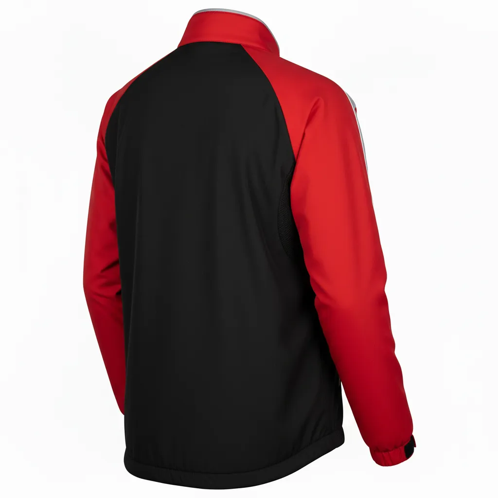 Custom Softball Windbreaker Jacket - Custom Design - Blacksilverwhite - Back View - Kinexa Sportswear
