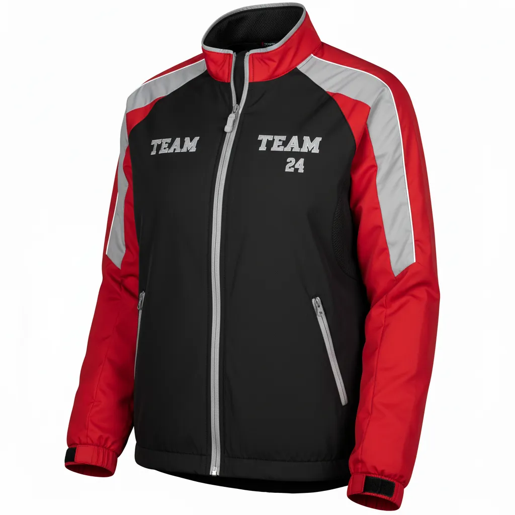 Custom Softball Windbreaker Jacket - Custom Design - Blacksilverwhite - Front View - Kinexa Sportswear