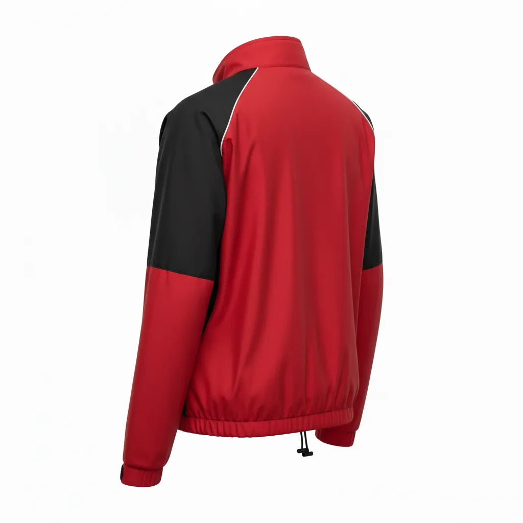 Custom Softball Windbreaker Jacket - Custom Design - Cardinalblackwhite - Back View - Kinexa Sportswear