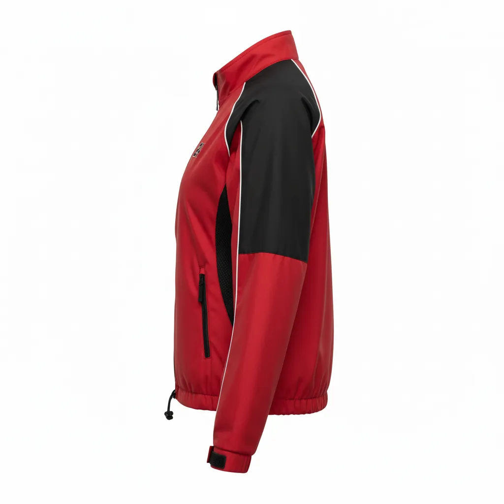 Custom Softball Windbreaker Jacket - Custom Design - Cardinalblackwhite - Side View - Kinexa Sportswear