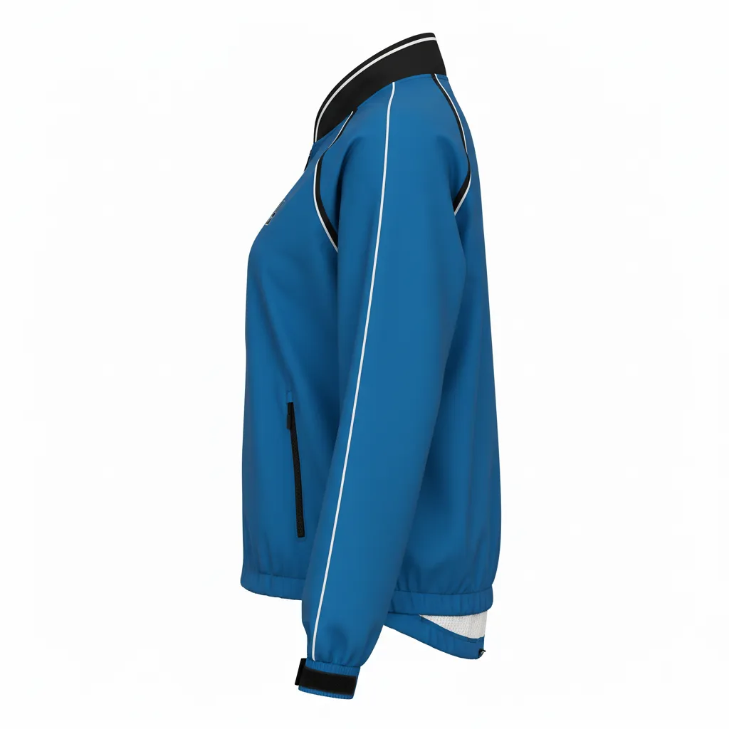 Custom Softball Windbreaker Jacket - Custom Design - Columbiablackwhite - Side View - Kinexa Sportswear