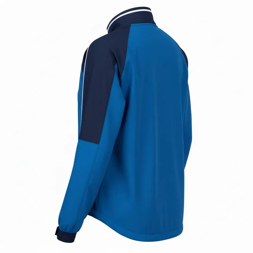 Custom Softball Windbreaker Jacket - Custom Design - Columbianavywhite - Back View - Kinexa Sportswear