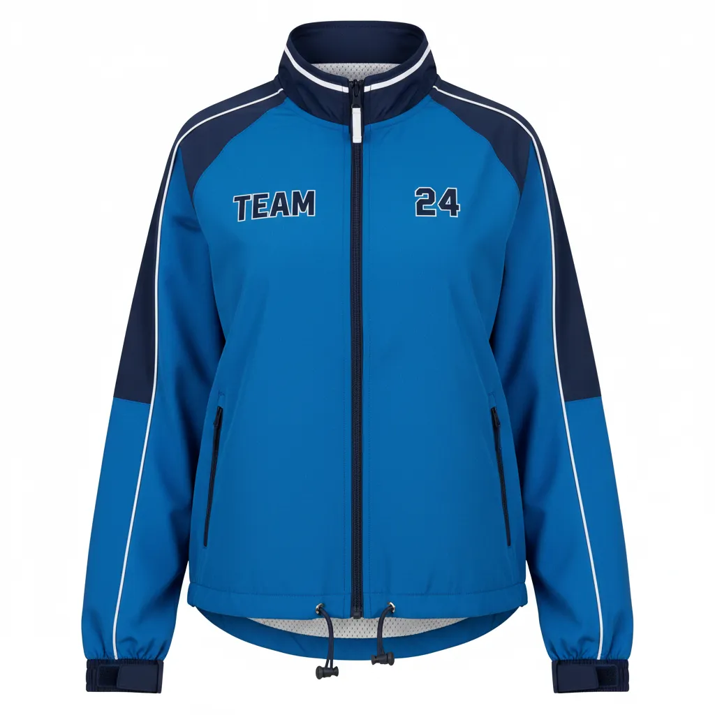 Custom Softball Windbreaker Jacket - Custom Design - Columbianavywhite - Front View - Kinexa Sportswear