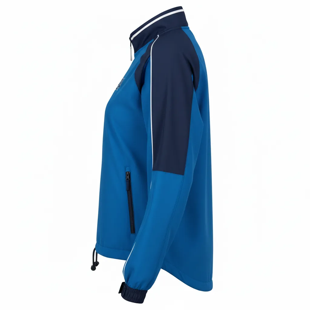 Custom Softball Windbreaker Jacket - Custom Design - Columbianavywhite - Side View - Kinexa Sportswear