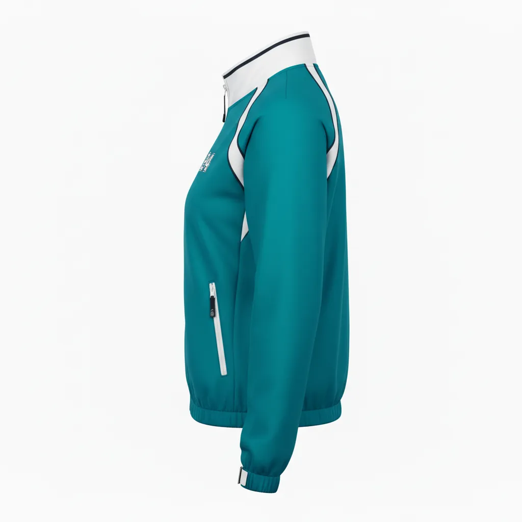 Custom Softball Windbreaker Jacket - Custom Design - Columbiawhitenavy - Side View - Kinexa Sportswear