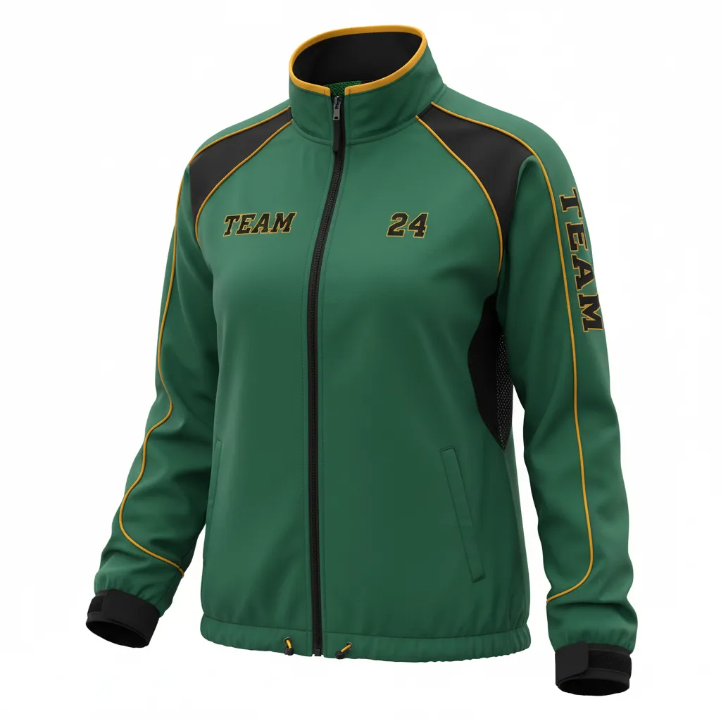 Custom Softball Windbreaker Jacket - Custom Design - Forestblackgold - Front View - Kinexa Sportswear