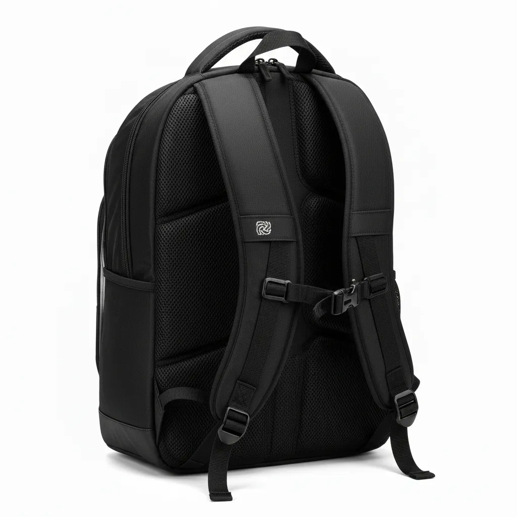Custom Volleyball Backpack - Black, Silver - Metallic Fade - Back View - Kinexa Sportswear