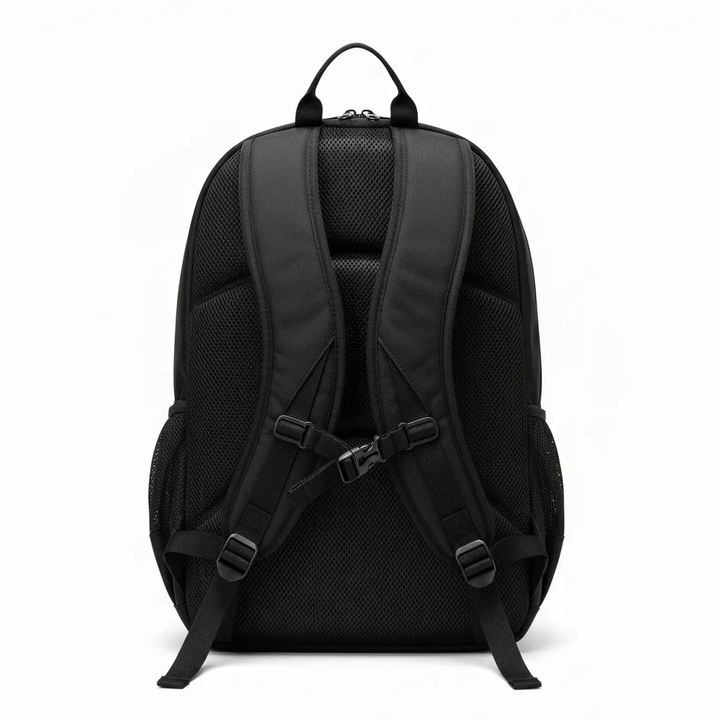 Custom Volleyball Backpack - Black, Gold - Vegas Flame Design - Back View - Kinexa Sportswear