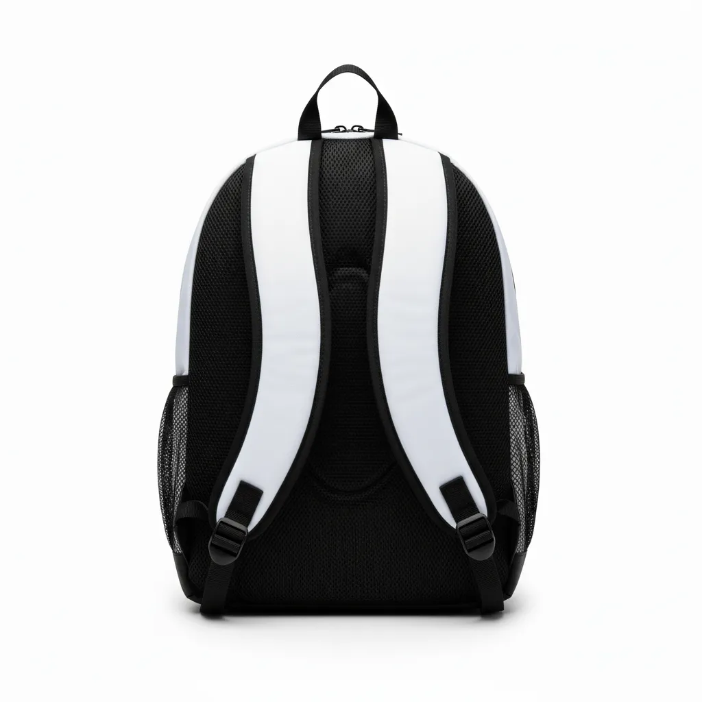 Custom Volleyball Backpack - Black, White - Half And Half - Back View - Kinexa Sportswear
