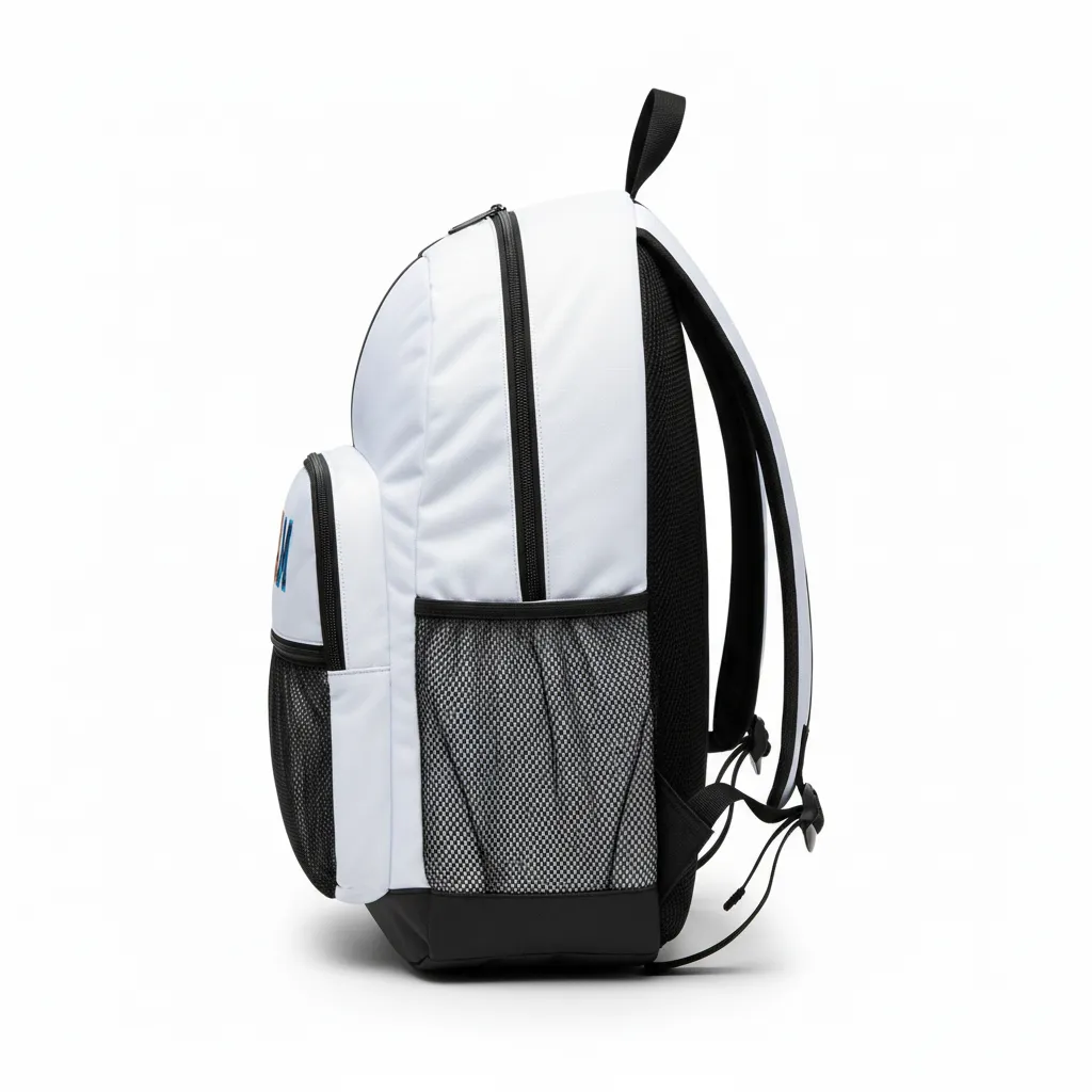 Custom Volleyball Backpack - Black, White - Half And Half - Side View - Kinexa Sportswear