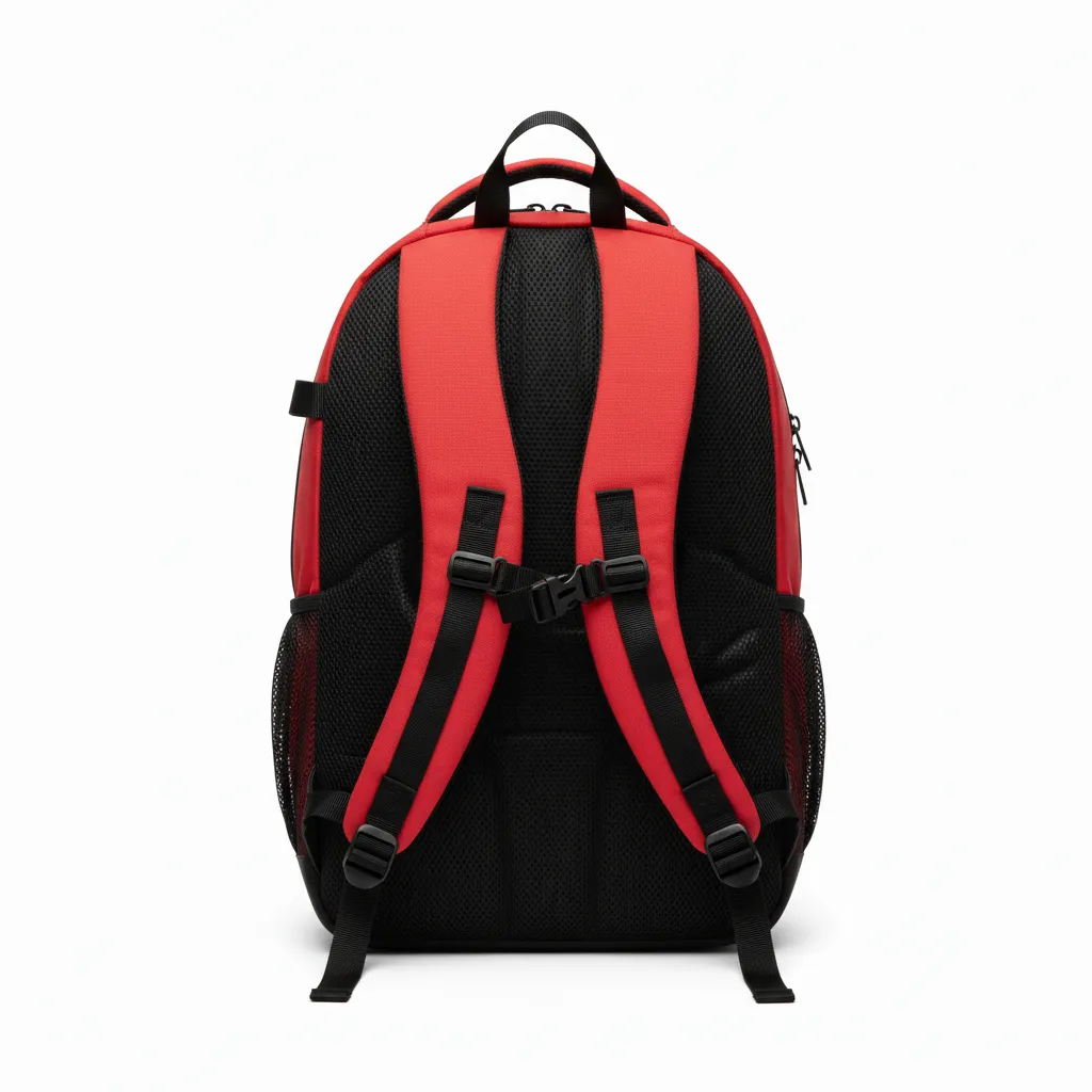 Custom Volleyball Backpack - Red, Black - Cardinal Slash Design - Back View - Kinexa Sportswear