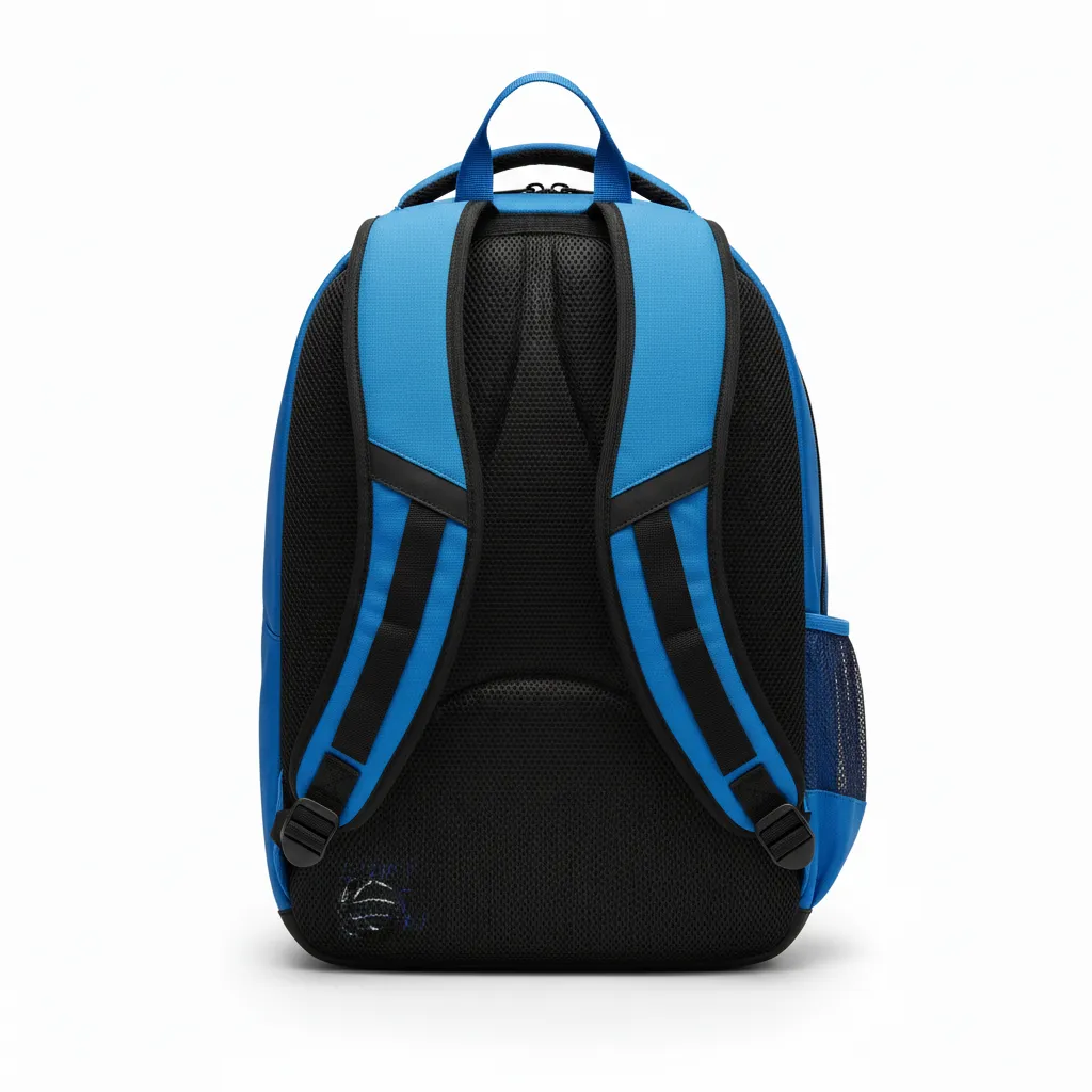 Custom Volleyball Backpack - Blue, Navy - Columbia Color Block - Back View - Kinexa Sportswear