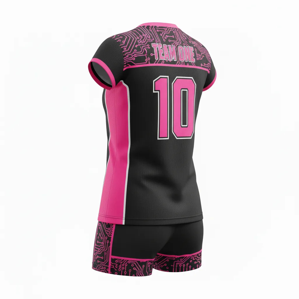 Custom Volleyball Cap Sleeved Uniforms - Back View - KINEXA
