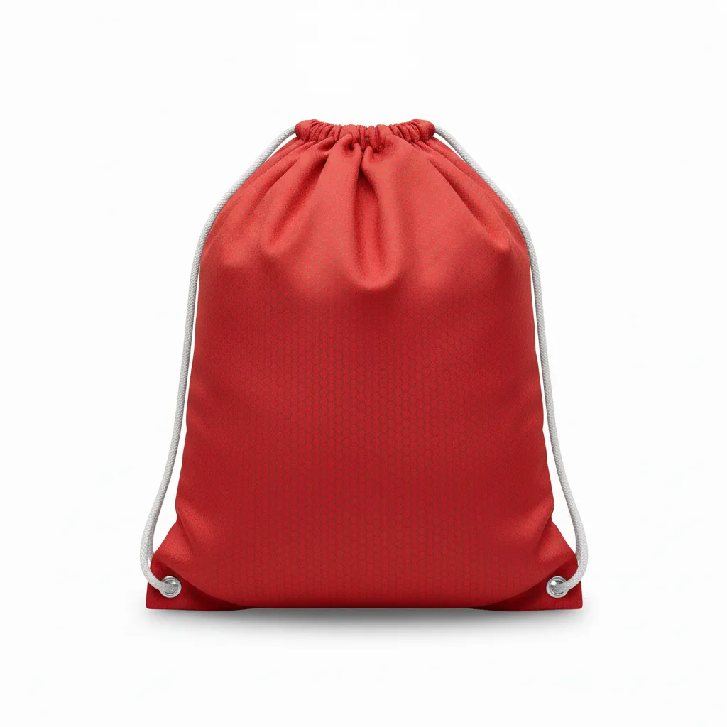 Custom Volleyball Cinch Bag - Red, Grey - Athletic Tech Pattern - Back View - Kinexa Sportswear