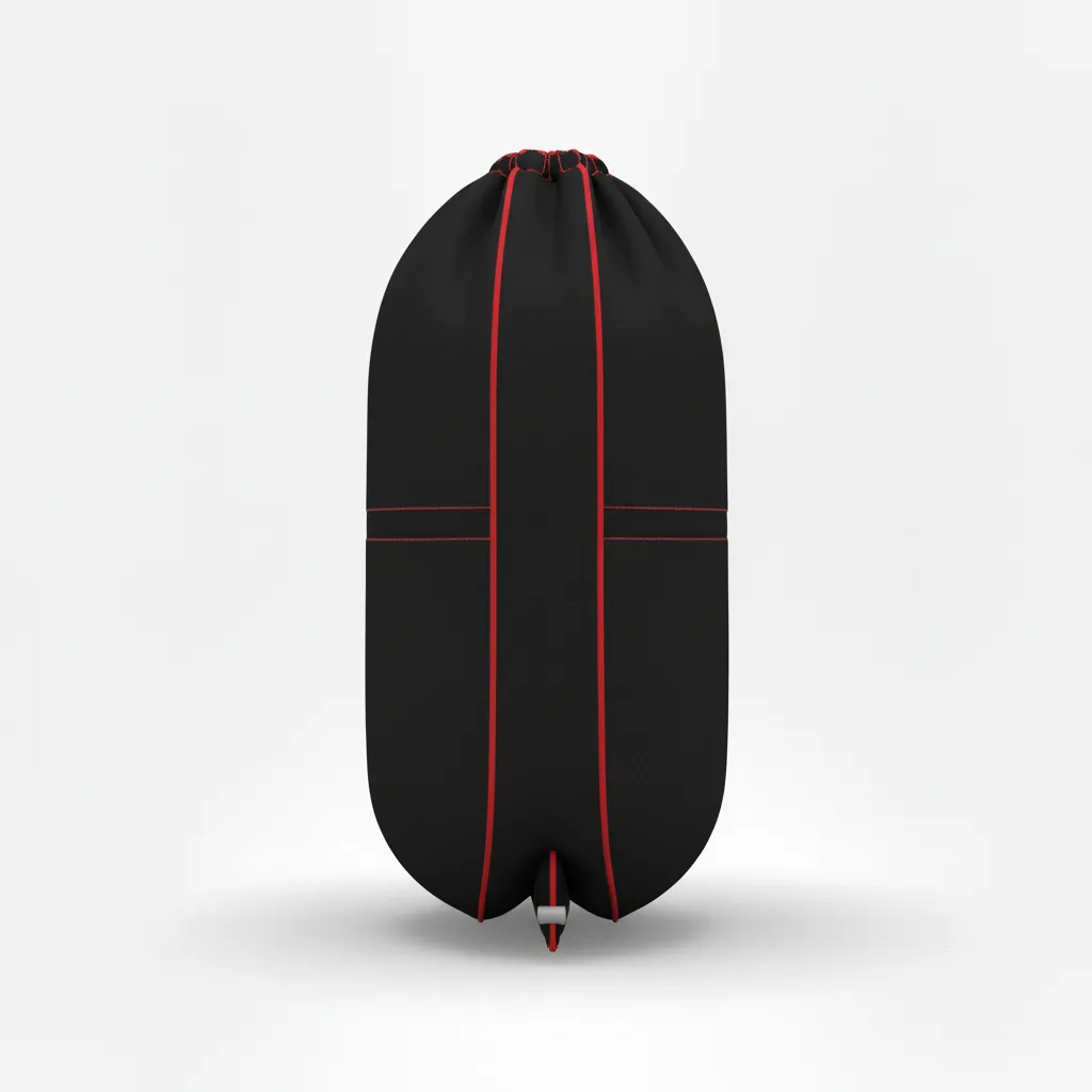 Custom Volleyball Cinch Bag - Black, Red - Athletic Edge Design - Back View - Kinexa Sportswear