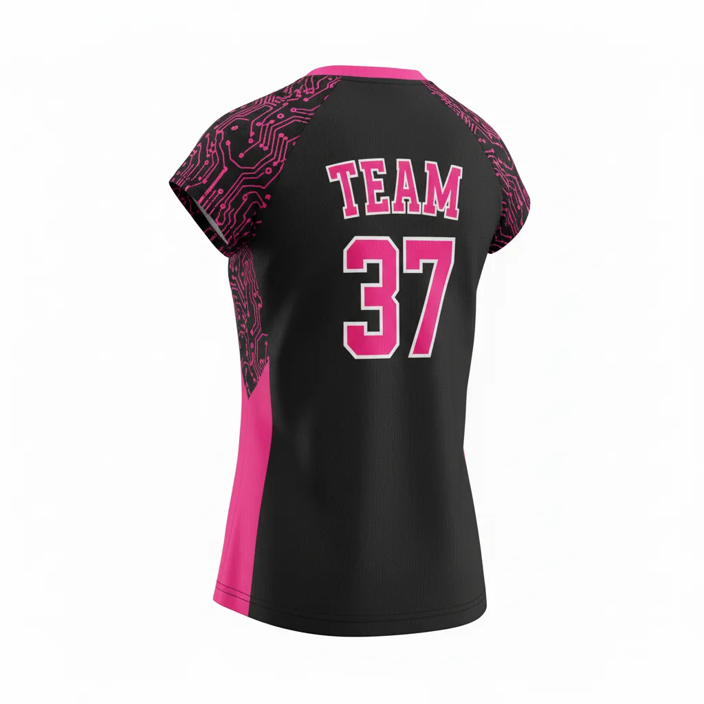 Custom Volleyball Crewneck Cap Sleeve Jerseys - Back View - KINEXA