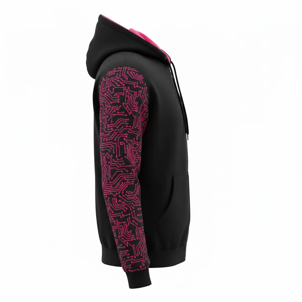Custom Volleyball Full-Zip Hoodies - Side View - KINEXA