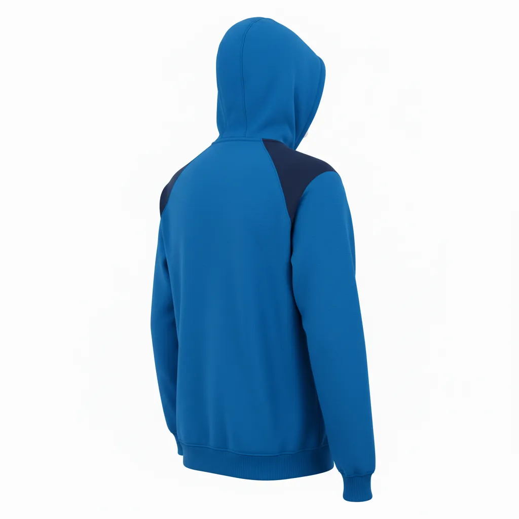 Custom Volleyball Full Zip Hoodie - Blue, Navy - Columbia Color Block - Back View - Kinexa Sportswear