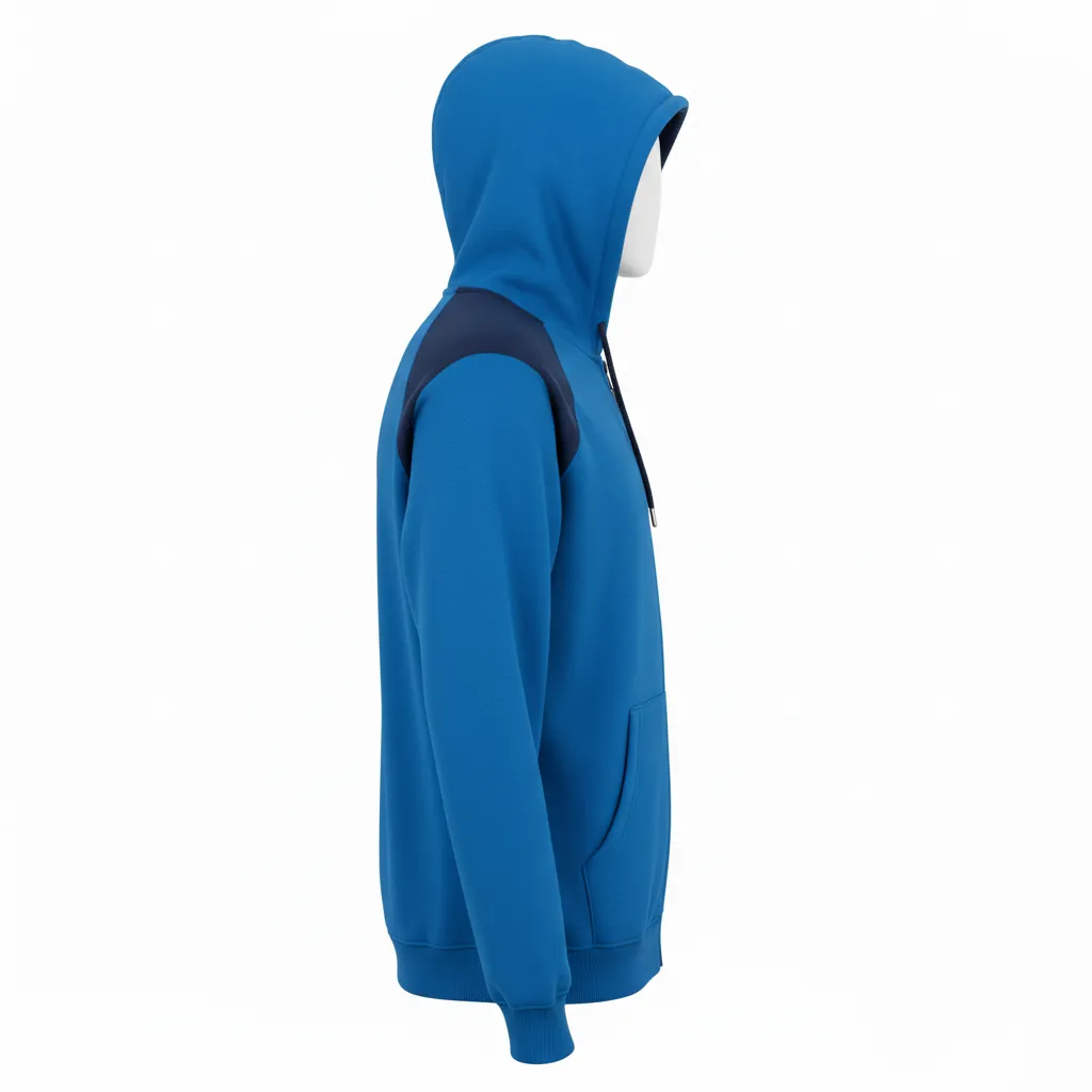 Custom Volleyball Full Zip Hoodie - Blue, Navy - Columbia Color Block - Side View - Kinexa Sportswear