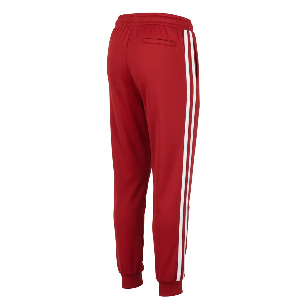 Custom Volleyball Jogger Pant - Red, White - Cardinal Minimalist Accent - Back View - Kinexa Sportswear