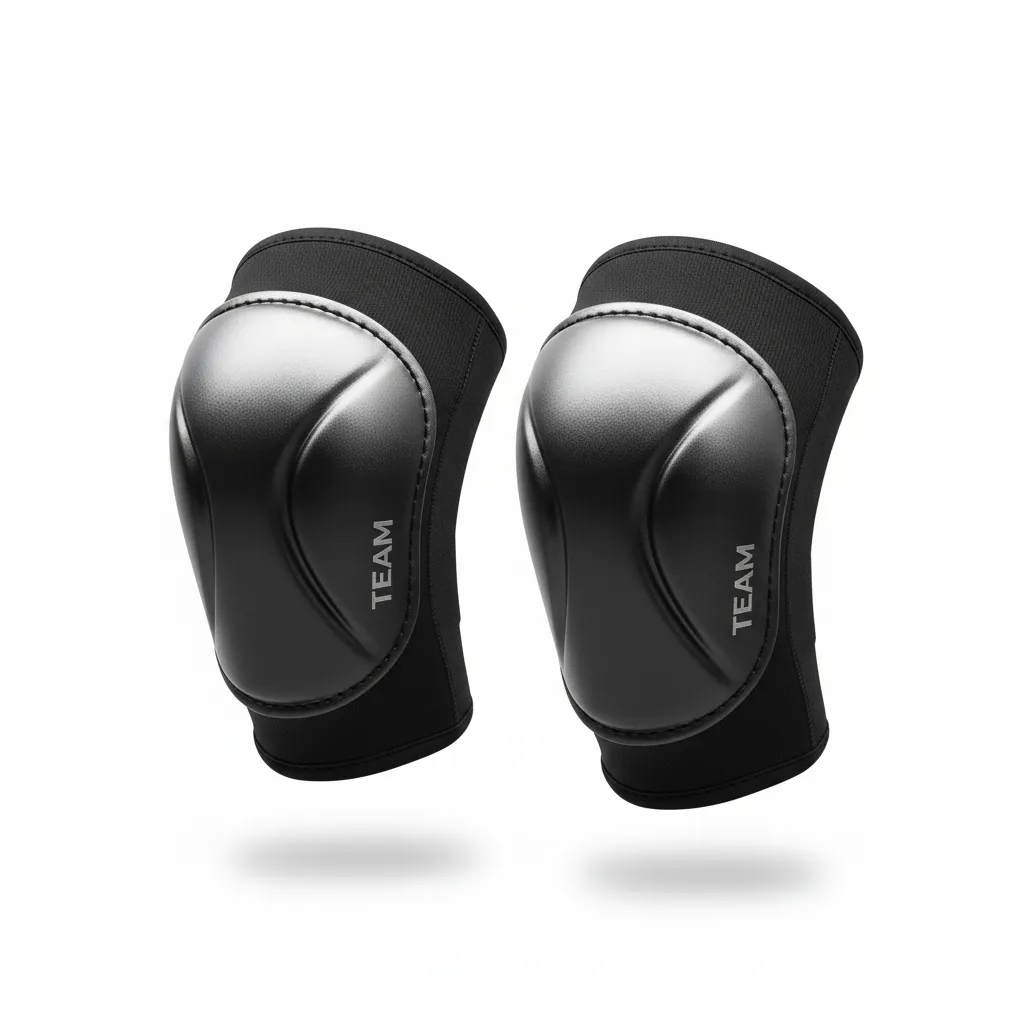 Custom Volleyball Knee Pads - Black, Silver - Metallic Fade - Front View - Kinexa Sportswear