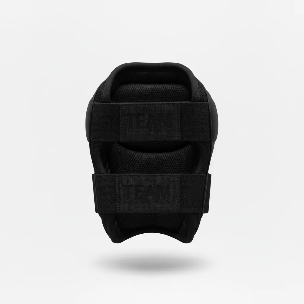 Custom Volleyball Knee Pads - Black, Gold - Vegas Flame Design - Back View - Kinexa Sportswear