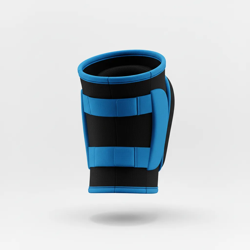 Custom Volleyball Knee Pads - Black, White - Half And Half - Back View - Kinexa Sportswear