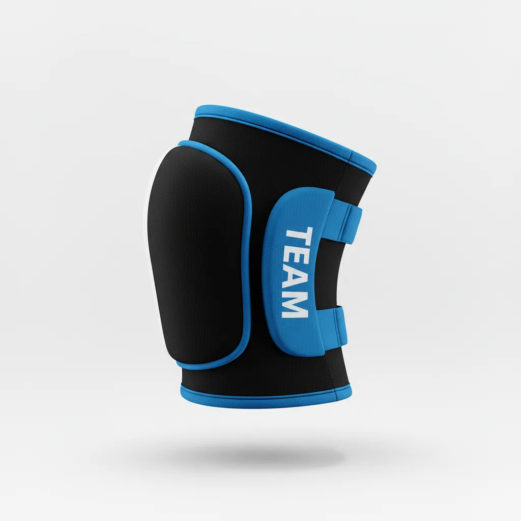 Custom Volleyball Knee Pads - Black, White - Half And Half - Side View - Kinexa Sportswear