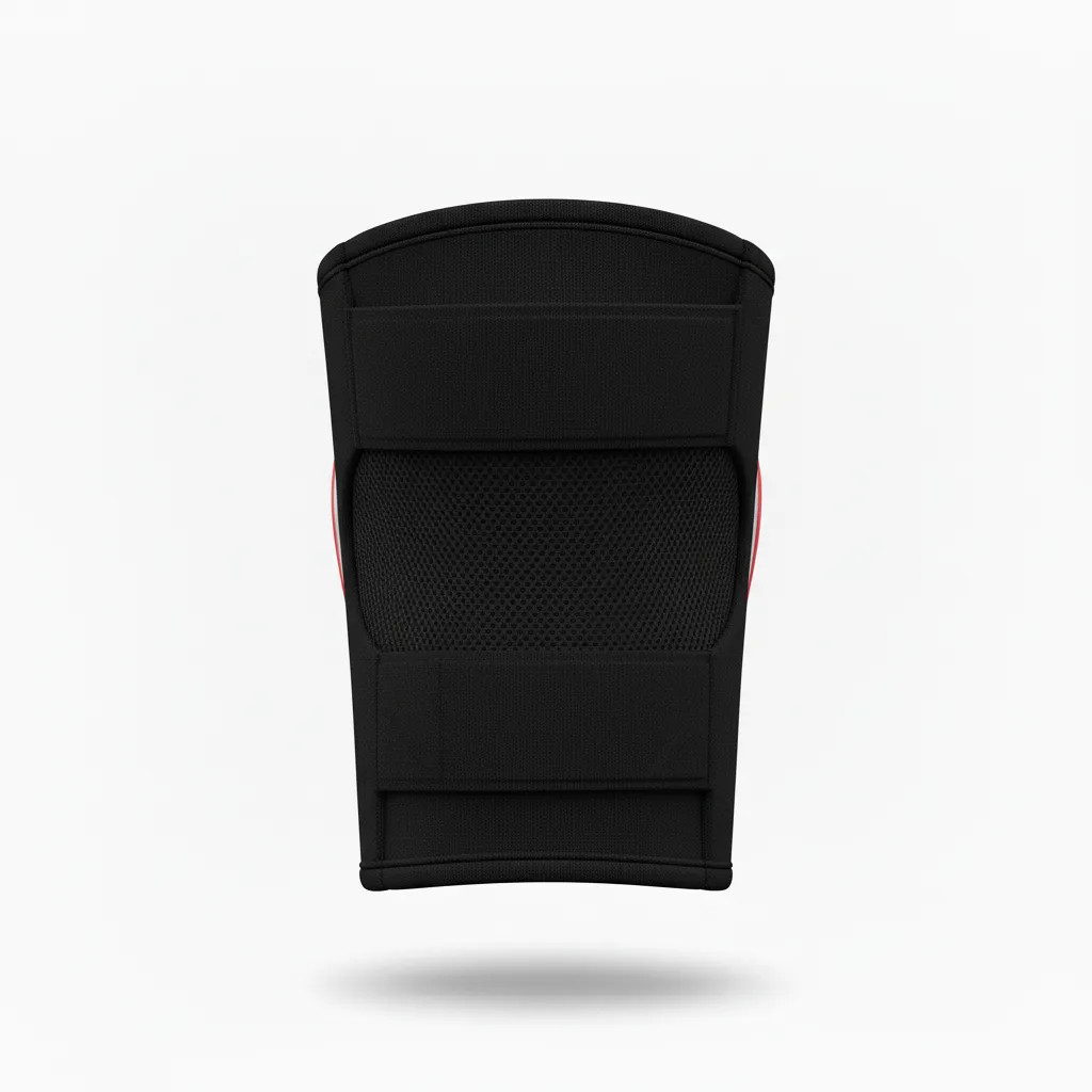 Custom Volleyball Knee Pads - Red, Black - Cardinal Slash Design - Back View - Kinexa Sportswear