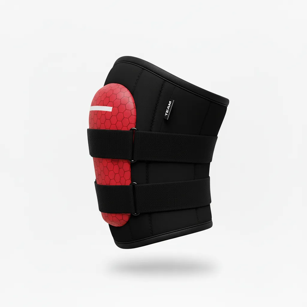 Custom Volleyball Knee Pads - Red, White - Cardinal Minimalist Accent - Side View - Kinexa Sportswear
