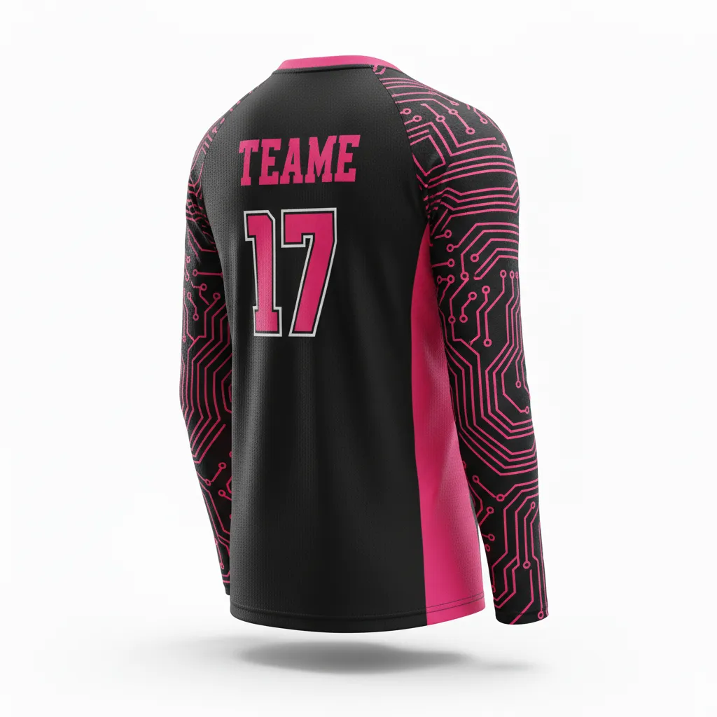Custom Volleyball Long Sleeve Jerseys - Back View - KINEXA