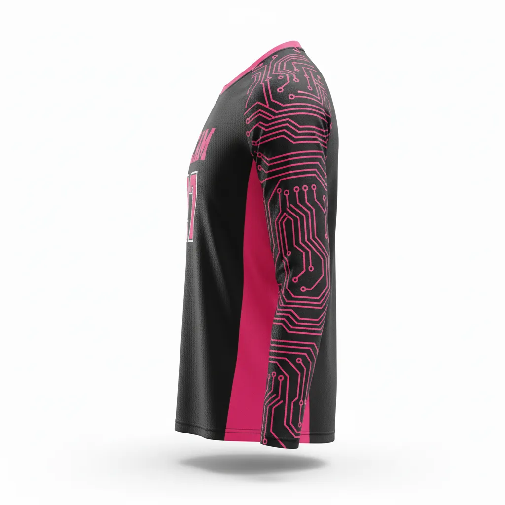 Custom Volleyball Long Sleeve Jerseys - Side View - KINEXA