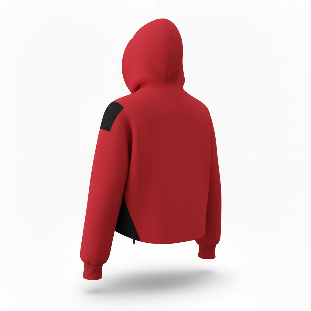 Custom Volleyball Pullover Hoodie - Red, Black - Cardinal Slash Design - Back View - Kinexa Sportswear