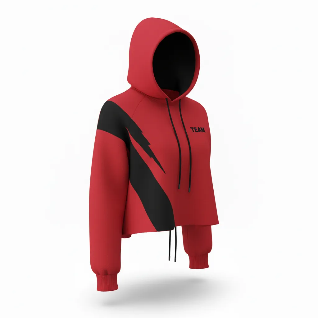 Custom Volleyball Pullover Hoodie - Red, Black - Cardinal Slash Design - Front View - Kinexa Sportswear