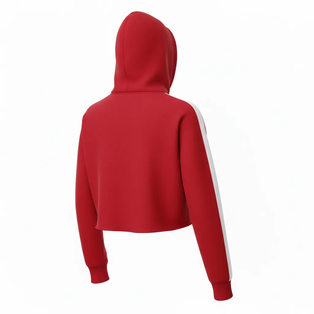 Custom Volleyball Pullover Hoodie - Red, White - Cardinal Minimalist Accent - Back View - Kinexa Sportswear
