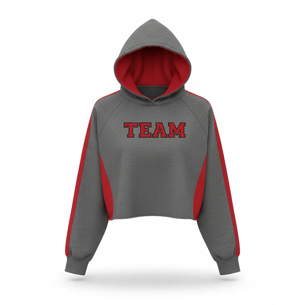 Custom Volleyball Pullover Hoodie - Grey, Red - Charcoal Athletic Side Stripe - Front View - Kinexa Sportswear