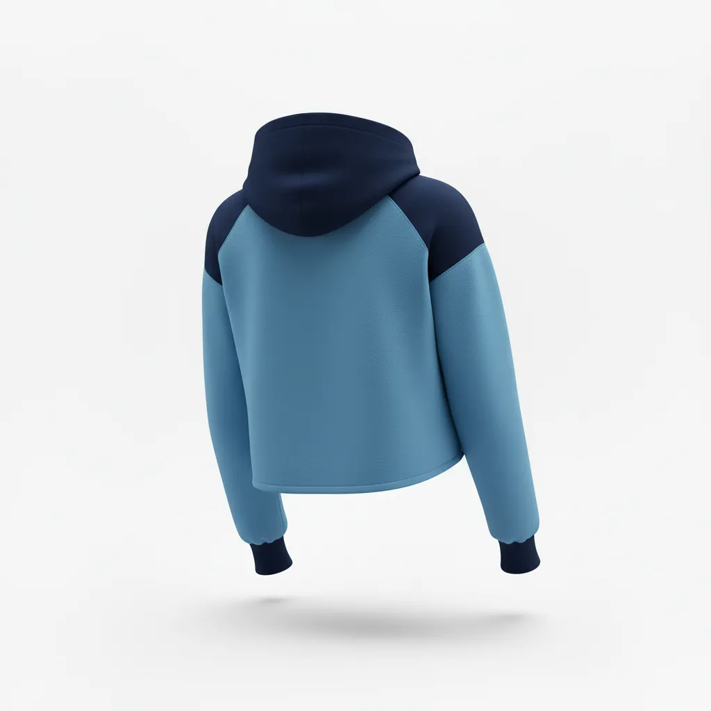 Custom Volleyball Pullover Hoodie - Blue, Navy - Columbia Color Block - Back View - Kinexa Sportswear