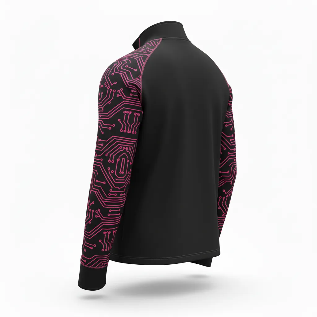 Custom Volleyball Quarter-Zip Pullovers - Back View - KINEXA