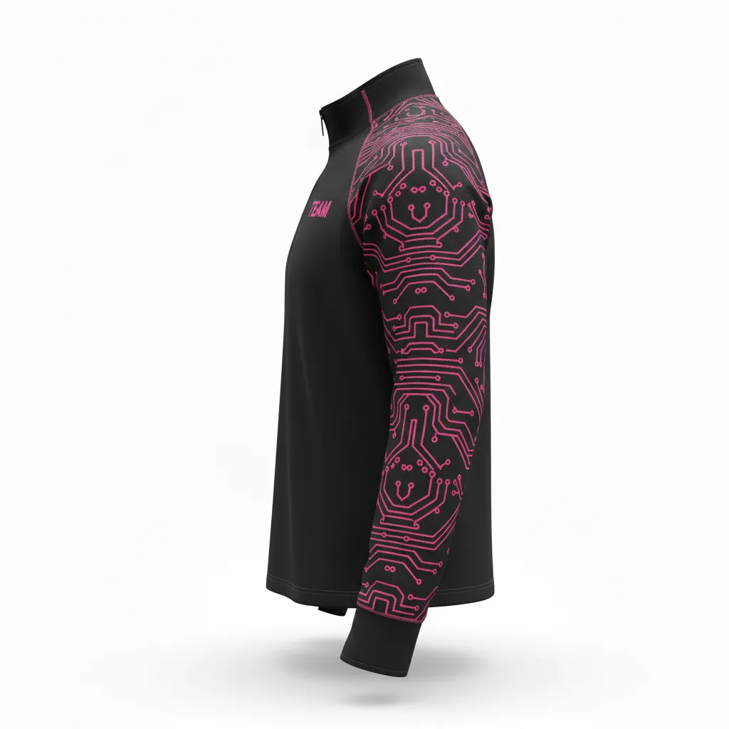 Custom Volleyball Quarter-Zip Pullovers - Side View - KINEXA