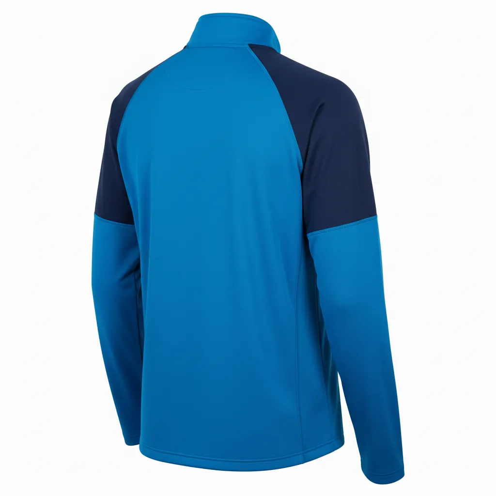 Custom Volleyball Quarter Zip Pullover - Blue, Navy - Columbia Color Block - Back View - Kinexa Sportswear