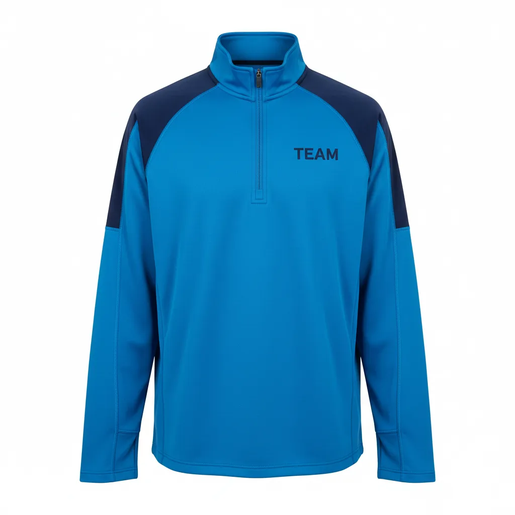 Custom Volleyball Quarter Zip Pullover - Blue, Navy - Columbia Color Block - Front View - Kinexa Sportswear
