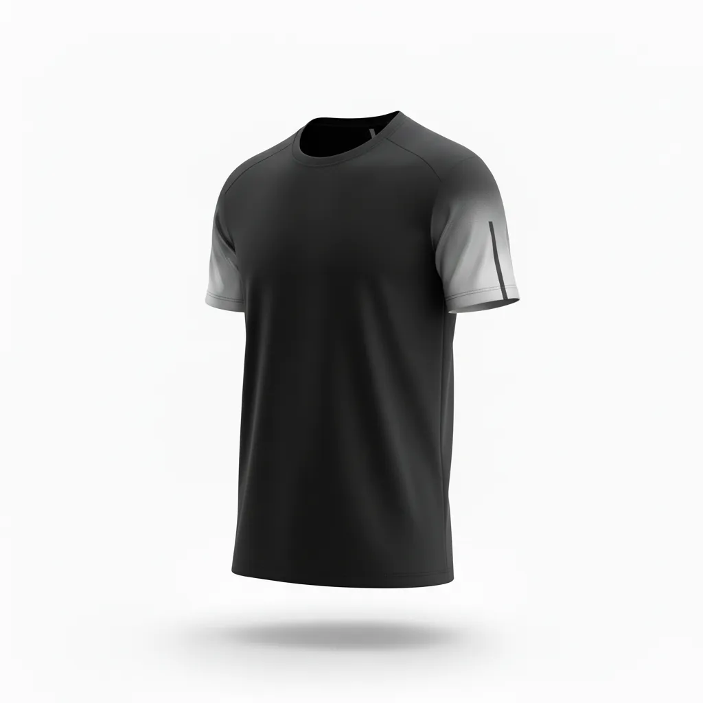 Custom Volleyball Short Sleeve T Shirt - Black, Silver - Metallic Fade - Side View - Kinexa Sportswear